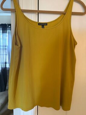 Eileen Fisher Mustard Yellow Lightweight Scoop Neck Tank